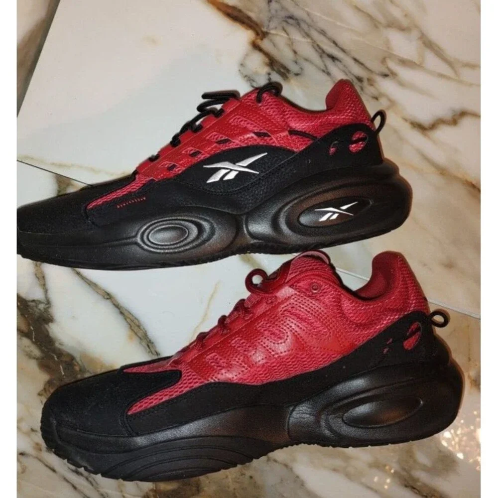 Men's Reebok Allen Iverson Solution Black Flash Red Mid Sneakers Sz 13